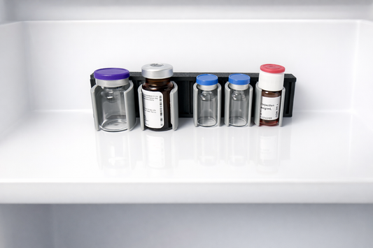 Universal Vial Organizer with 2ml and 5ml vials with sample medication vials